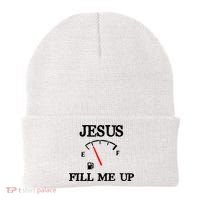 Funny Christian Jesus Fill Me Up Beanie thumb 0