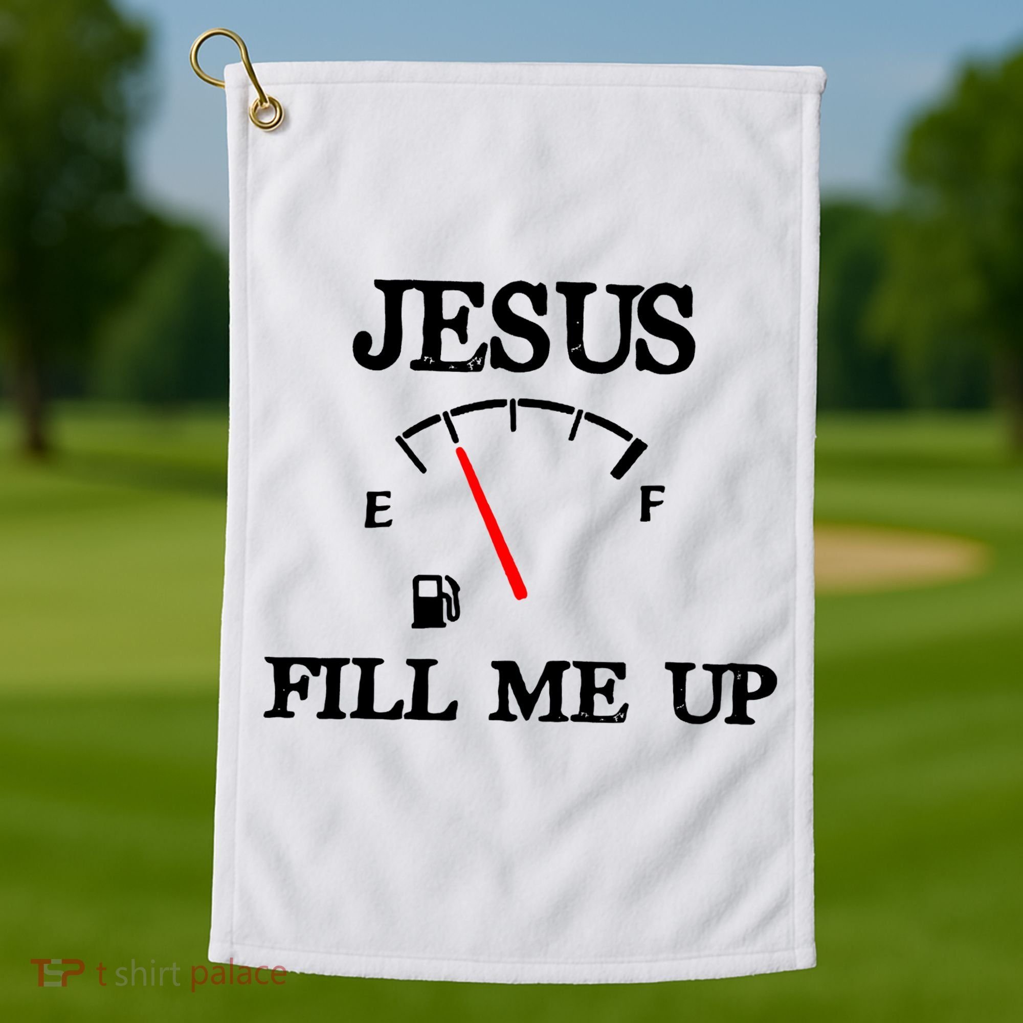 Funny Christian Jesus Fill Me Up Golf Towel