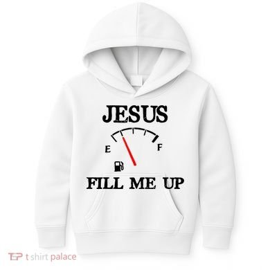 Funny Christian Jesus Fill Me Up Kids Hoodie