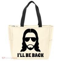 Funny Christian Jesus I'll Be Back Tote Bag thumb 0