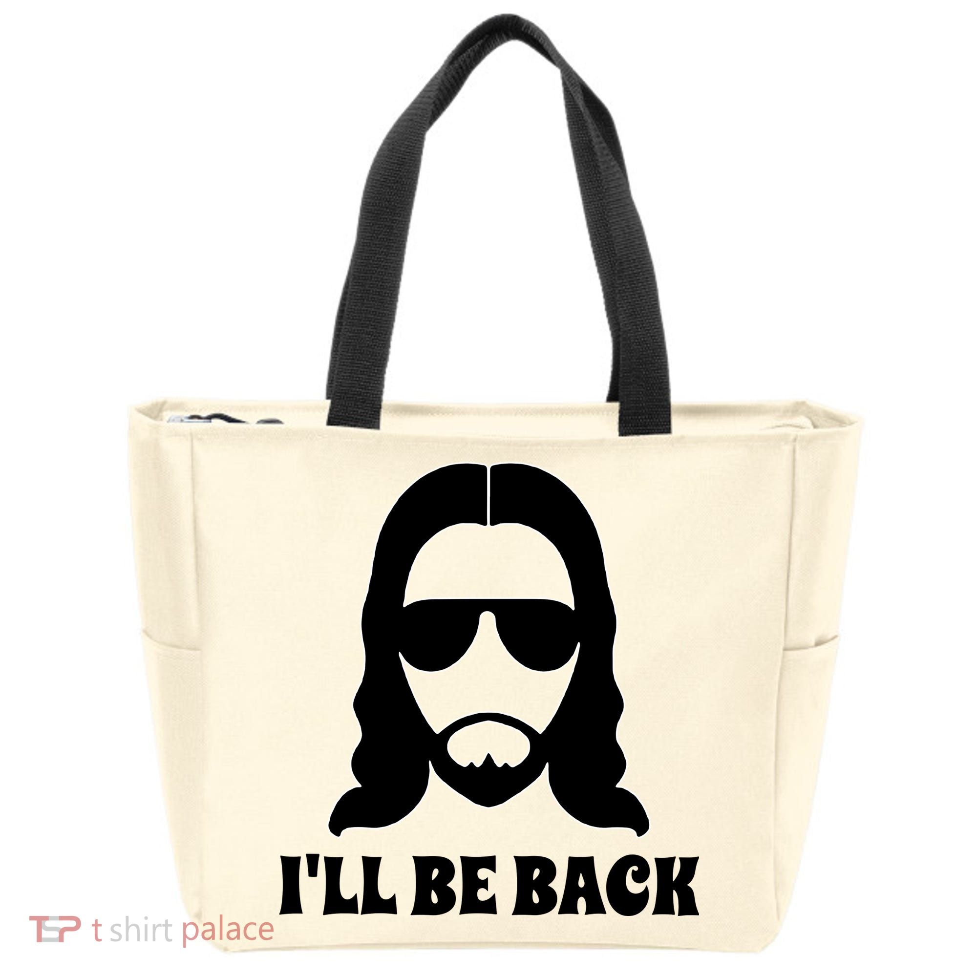 Funny Christian Jesus I'll Be Back Tote Bag