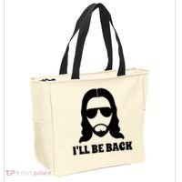 Funny Christian Jesus I'll Be Back Tote Bag thumb 2