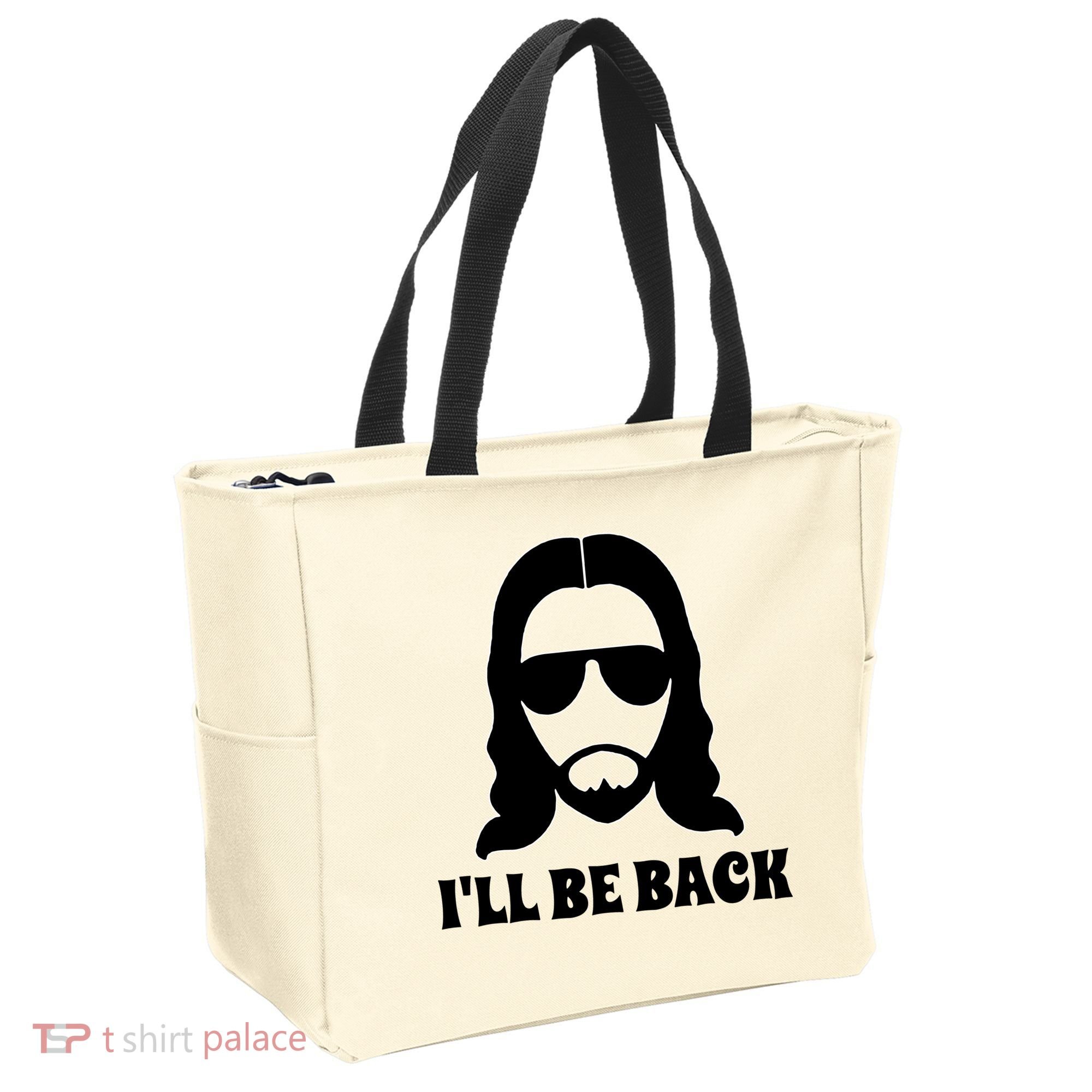 Funny Christian Jesus I'll Be Back Tote Bag