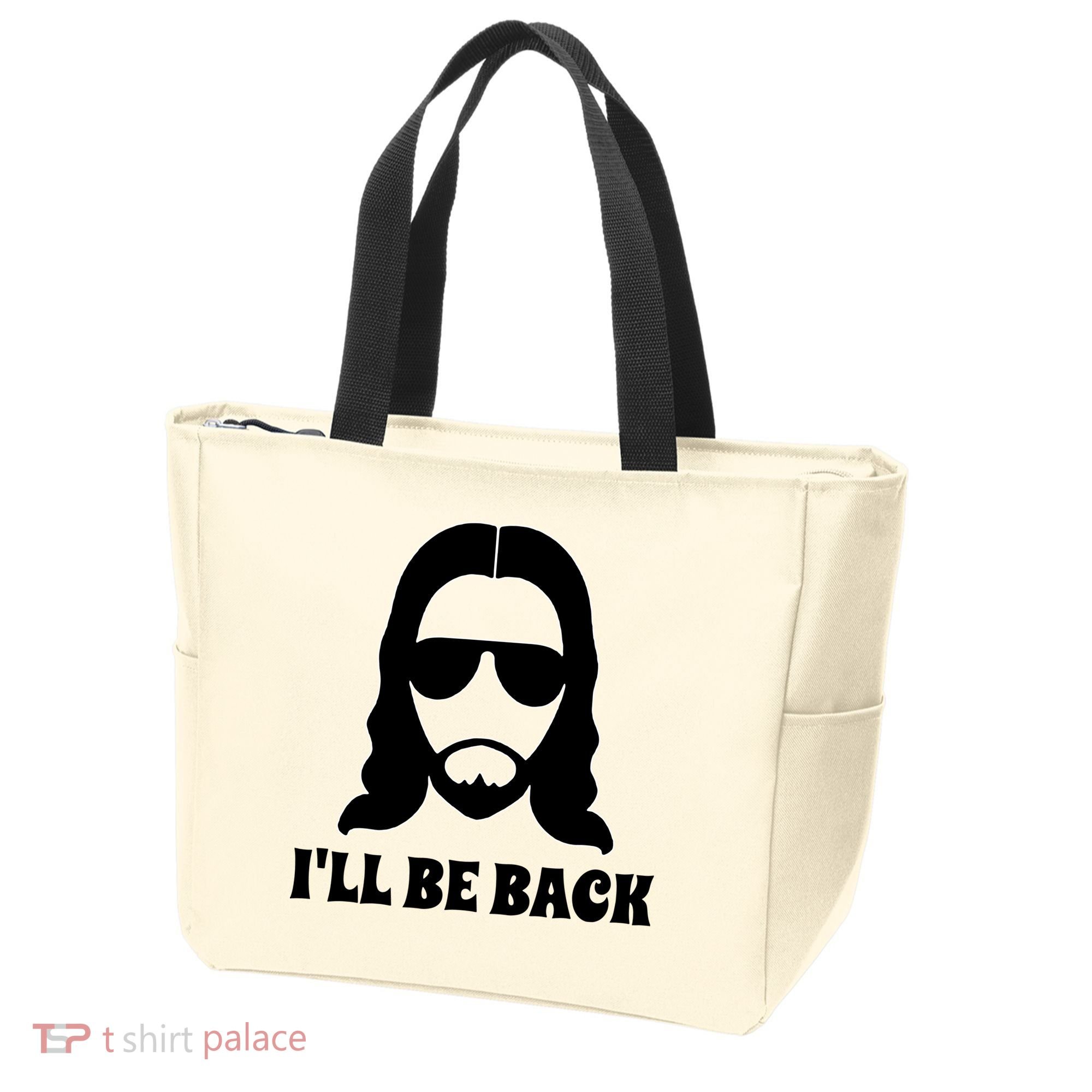 Funny Christian Jesus I'll Be Back Tote Bag
