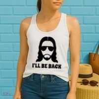 Funny Christian Jesus I'll Be Back Women's Tank Top thumb 2