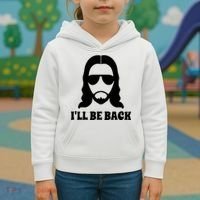 Funny Christian Jesus I'll Be Back Kids Hoodie thumb 3