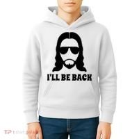 Funny Christian Jesus I'll Be Back Kids Hoodie thumb 4