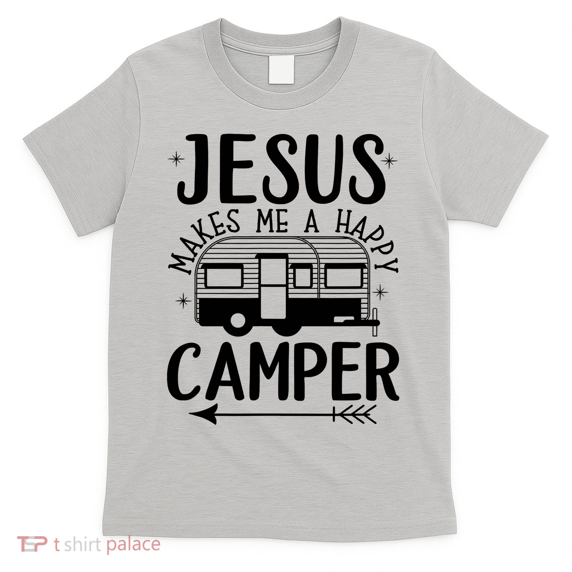 Funny Christian Jesus Makes Me A Happy Camper T-Shirt