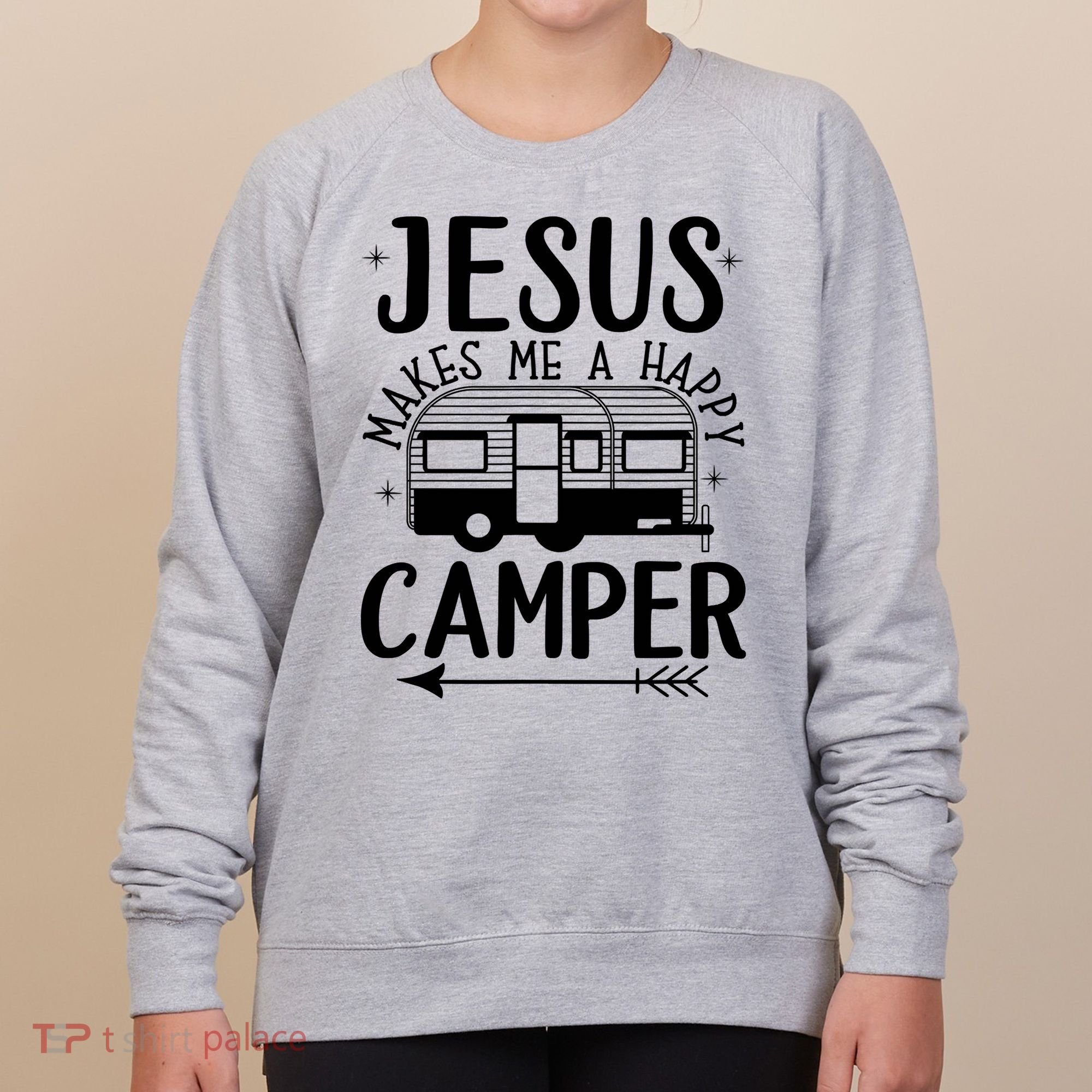 Funny Christian Jesus Makes Me A Happy Camper Women's Sweatshirt