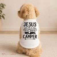 Funny Christian Jesus Makes Me A Happy Camper Doggie Tank thumb 2