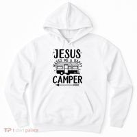 Funny Christian Jesus Makes Me A Happy Camper Hoodie thumb 0