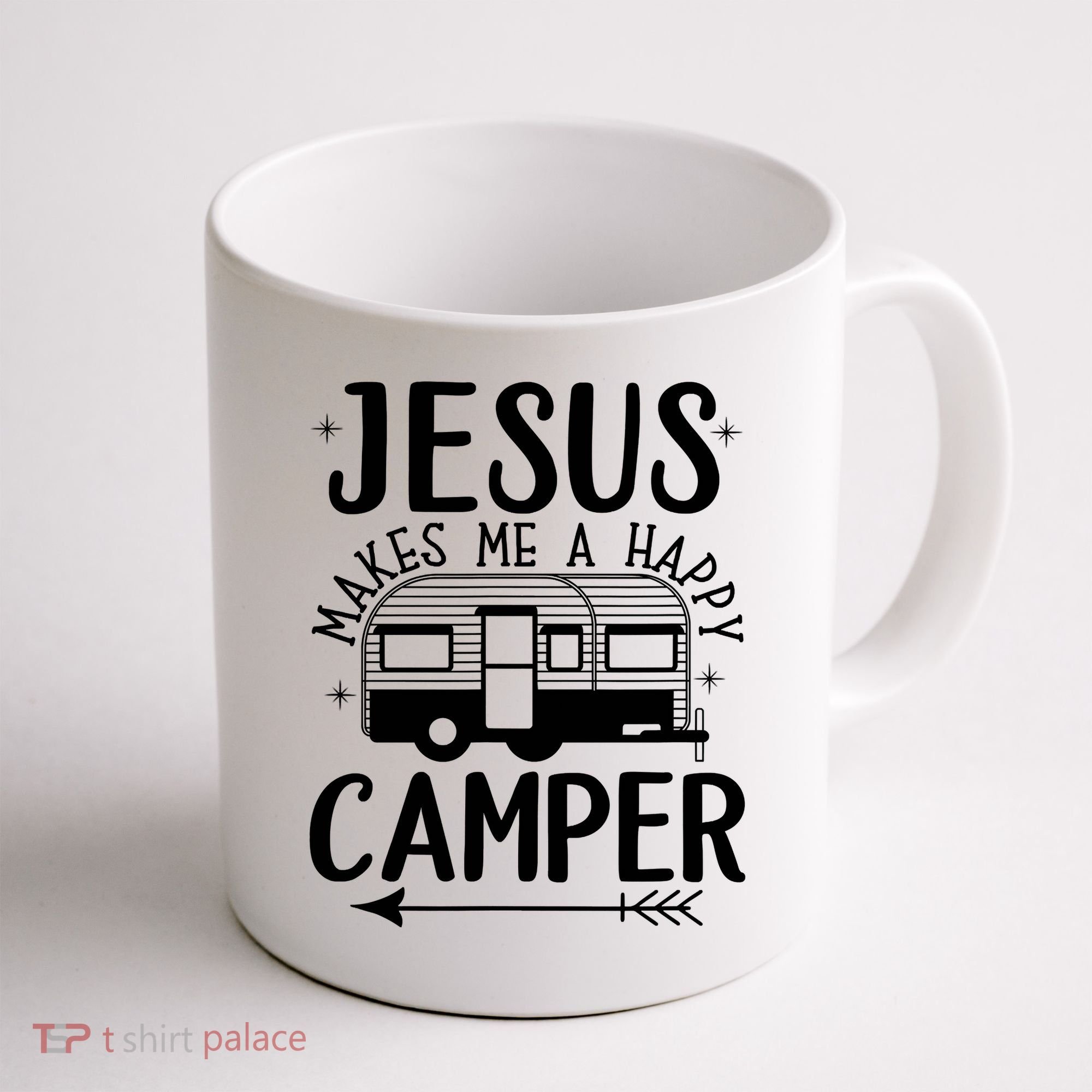 Funny Christian Jesus Makes Me A Happy Camper Coffee Mug