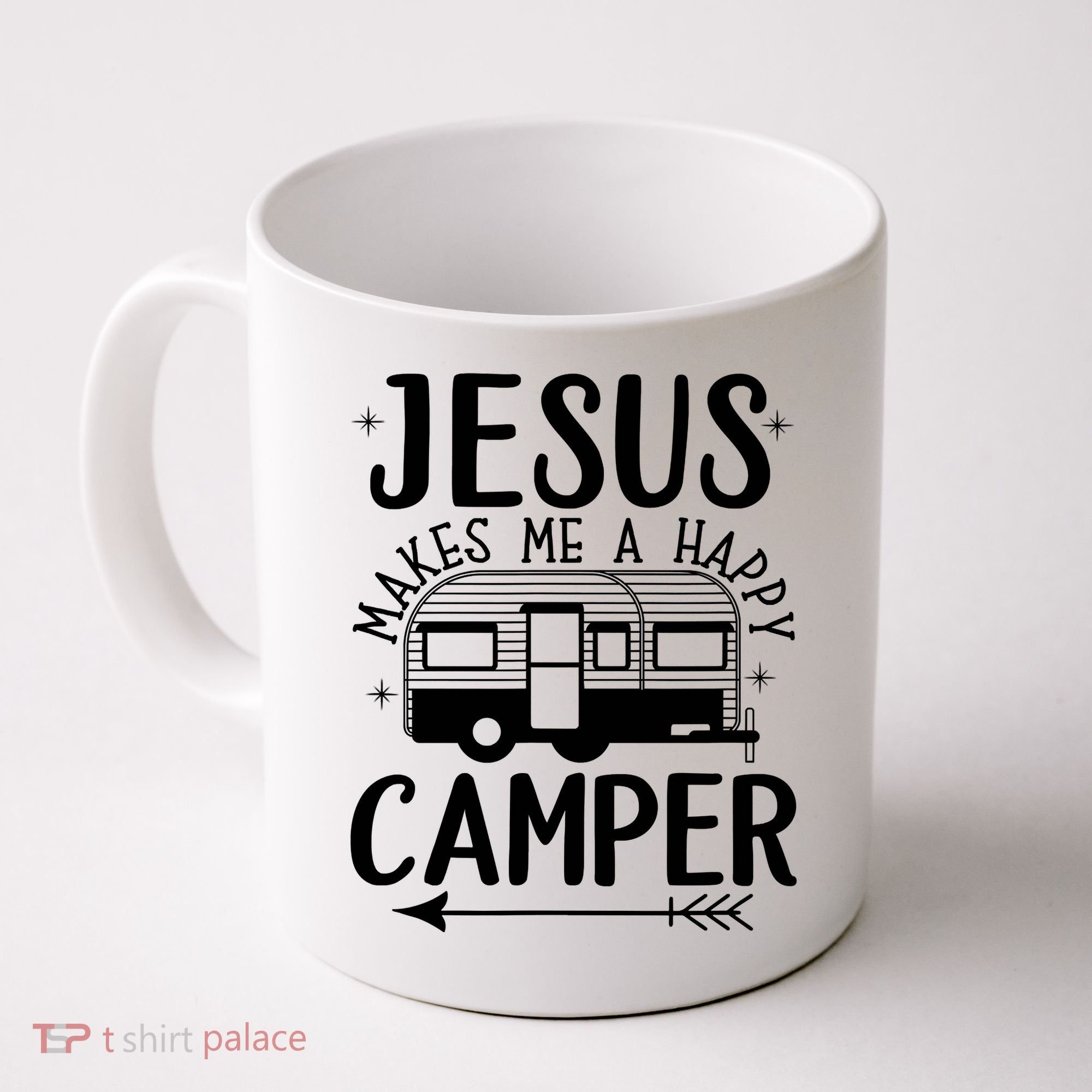 Funny Christian Jesus Makes Me A Happy Camper Coffee Mug