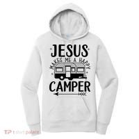 Funny Christian Jesus Makes Me A Happy Camper Women's Hoodie thumb 0