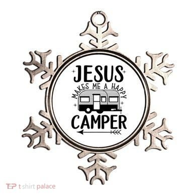 Funny Christian Jesus Makes Me A Happy Camper Ornament