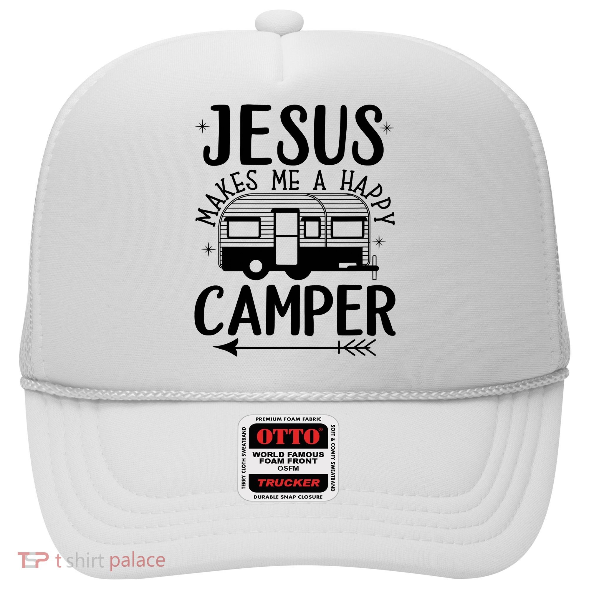 Funny Christian Jesus Makes Me A Happy Camper Hat