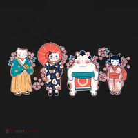 Funny Cute Japanese Cat Neko Family Apron thumb 3