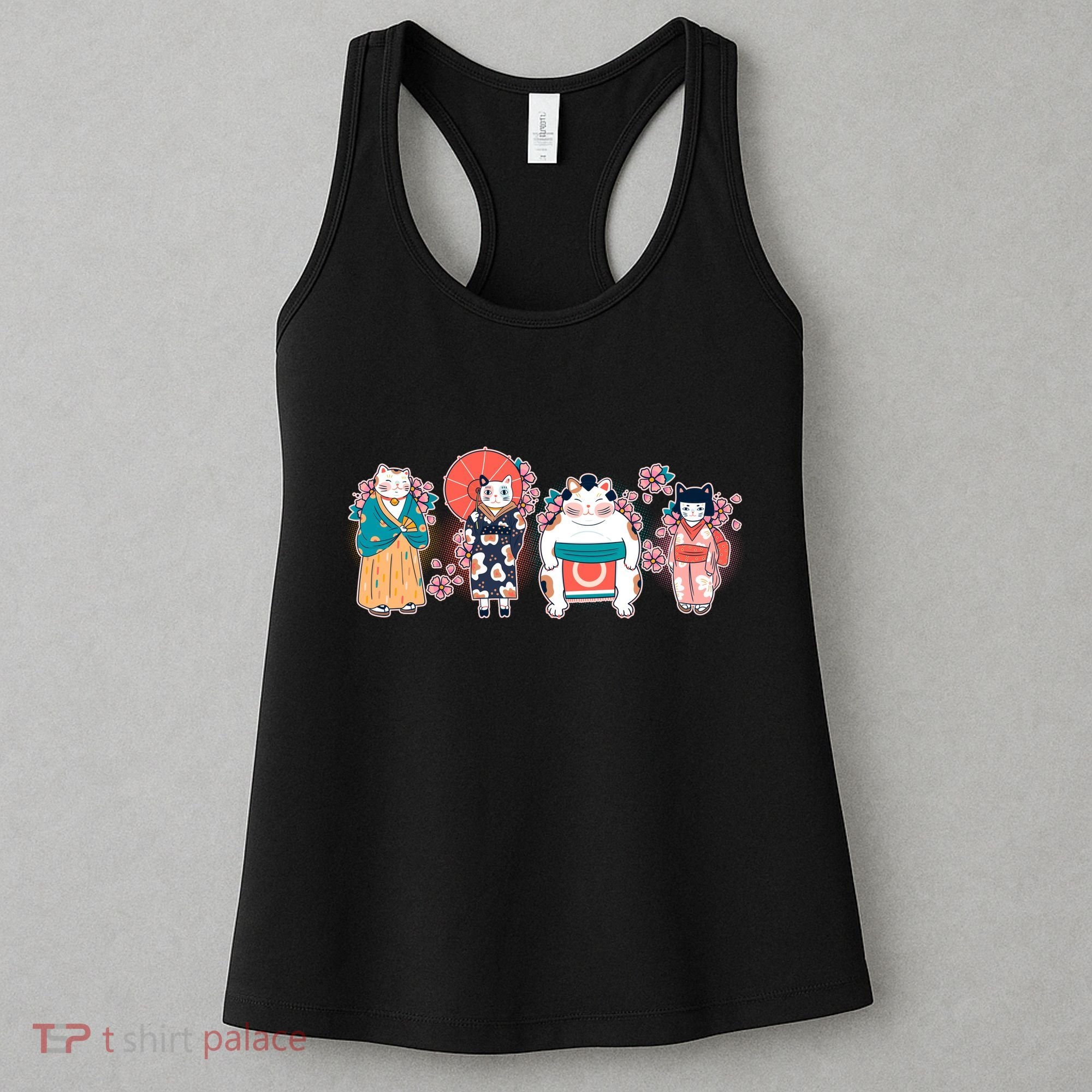 Funny Cute Japanese Cat Neko Family Women's Tank Top