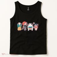 Funny Cute Japanese Cat Neko Family Tank Top thumb 2
