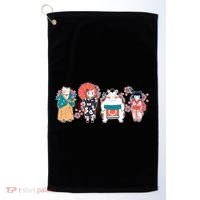 Funny Cute Japanese Cat Neko Family Golf Towel thumb 0