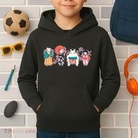Funny Cute Japanese Cat Neko Family Kids Hoodie thumb 2