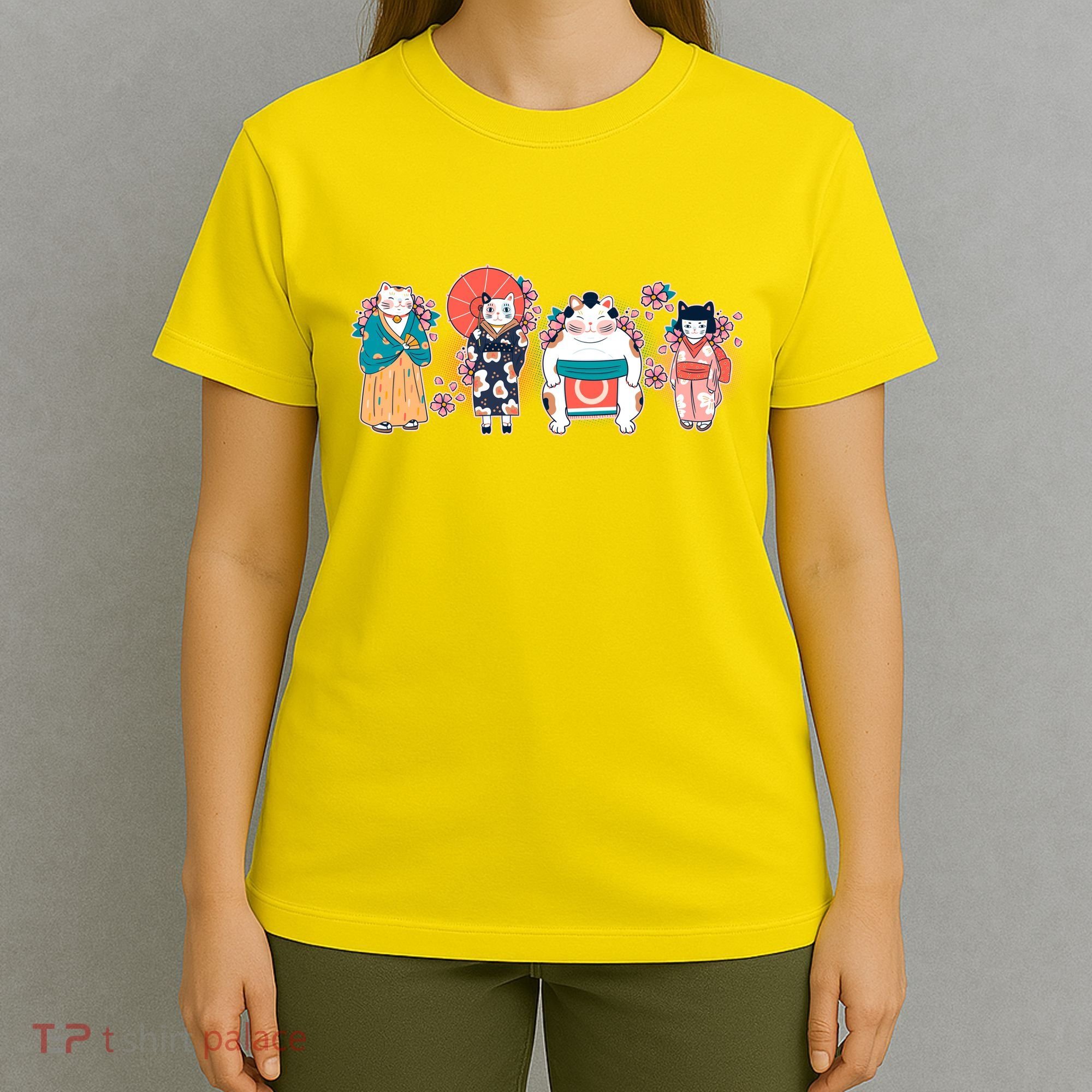 Funny Cute Japanese Cat Neko Family T-Shirt