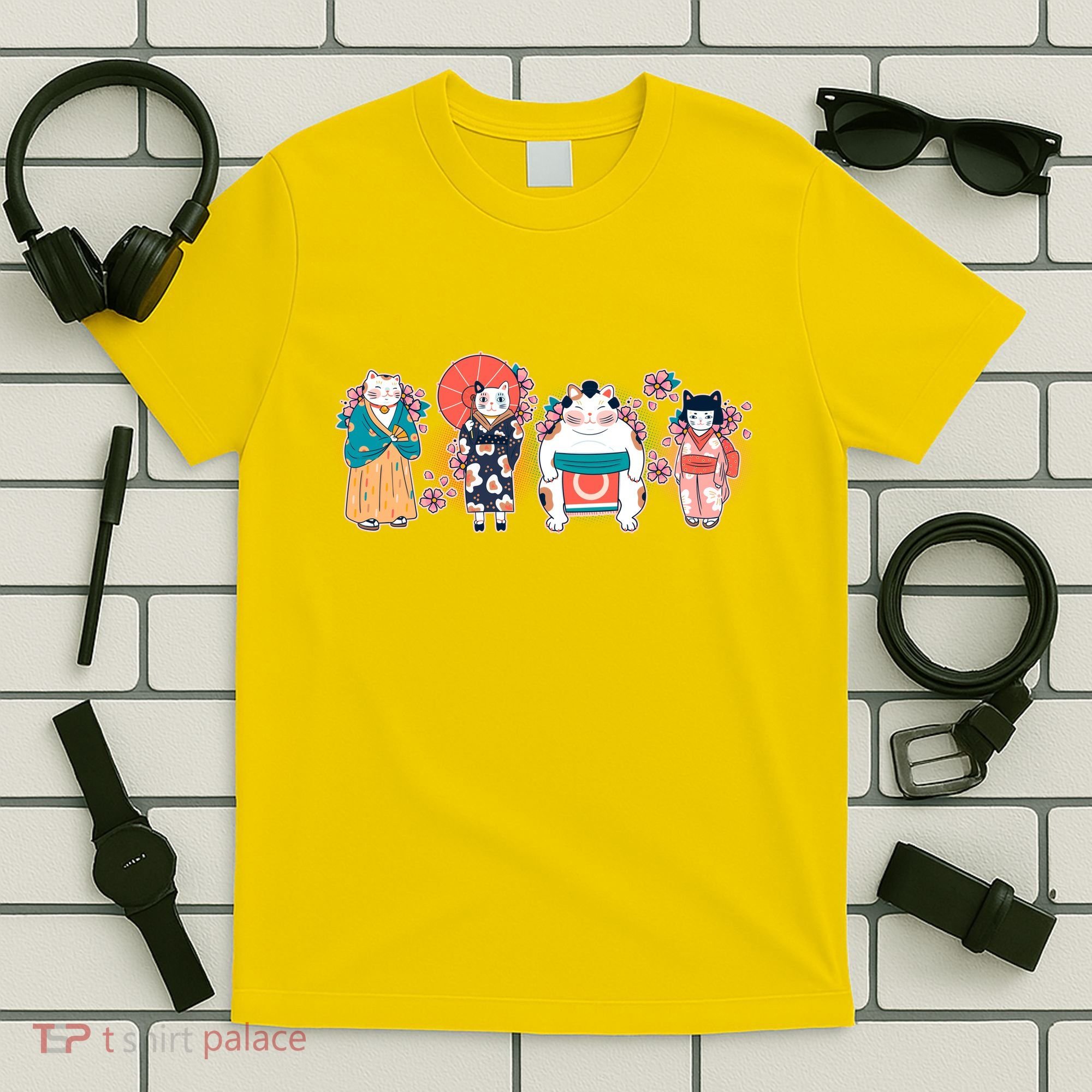 Funny Cute Japanese Cat Neko Family T-Shirt