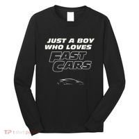Fast Car Just A Boy Who Loves Fast Cars Funny Gift Long Sleeve Shirt thumb 0
