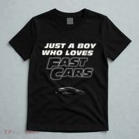 Fast Car Just A Boy Who Loves Fast Cars Funny Gift T-Shirt thumb 5