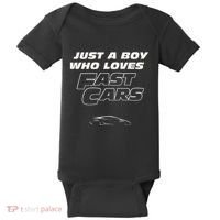 Fast Car Just A Boy Who Loves Fast Cars Funny Gift Baby Bodysuit thumb 0