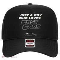 Fast Car Just A Boy Who Loves Fast Cars Funny Gift Hat thumb 0