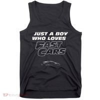 Fast Car Just A Boy Who Loves Fast Cars Funny Gift Tank Top thumb 0