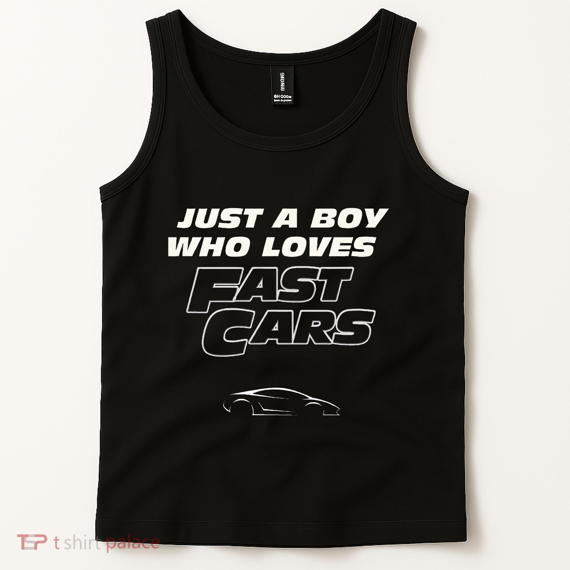 Fast Car Just A Boy Who Loves Fast Cars Funny Gift Tank Top