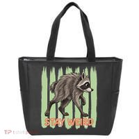 Funny Cute Jimothy The Raccoon Stay Weird Tote Bag thumb 0