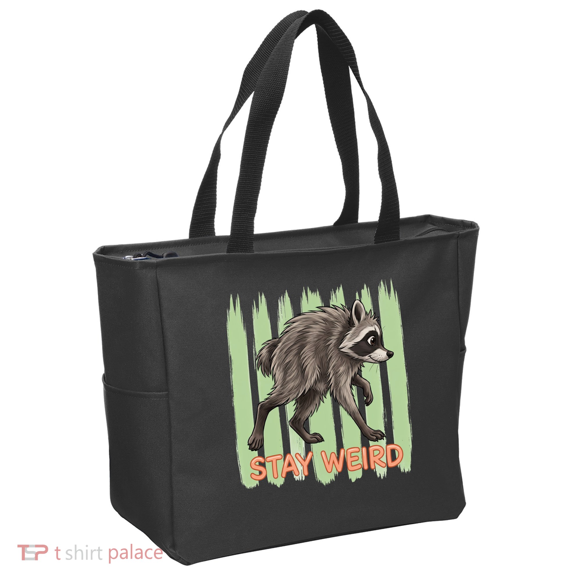Funny Cute Jimothy The Raccoon Stay Weird Tote Bag