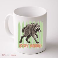 Funny Cute Jimothy The Raccoon Stay Weird Coffee Mug thumb 0