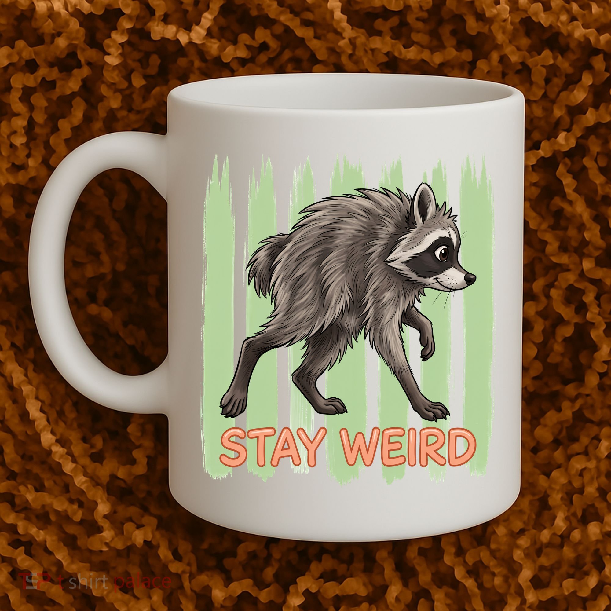 Funny Cute Jimothy The Raccoon Stay Weird Coffee Mug