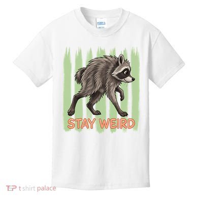 Funny Cute Jimothy The Raccoon Stay Weird Kids T-Shirt