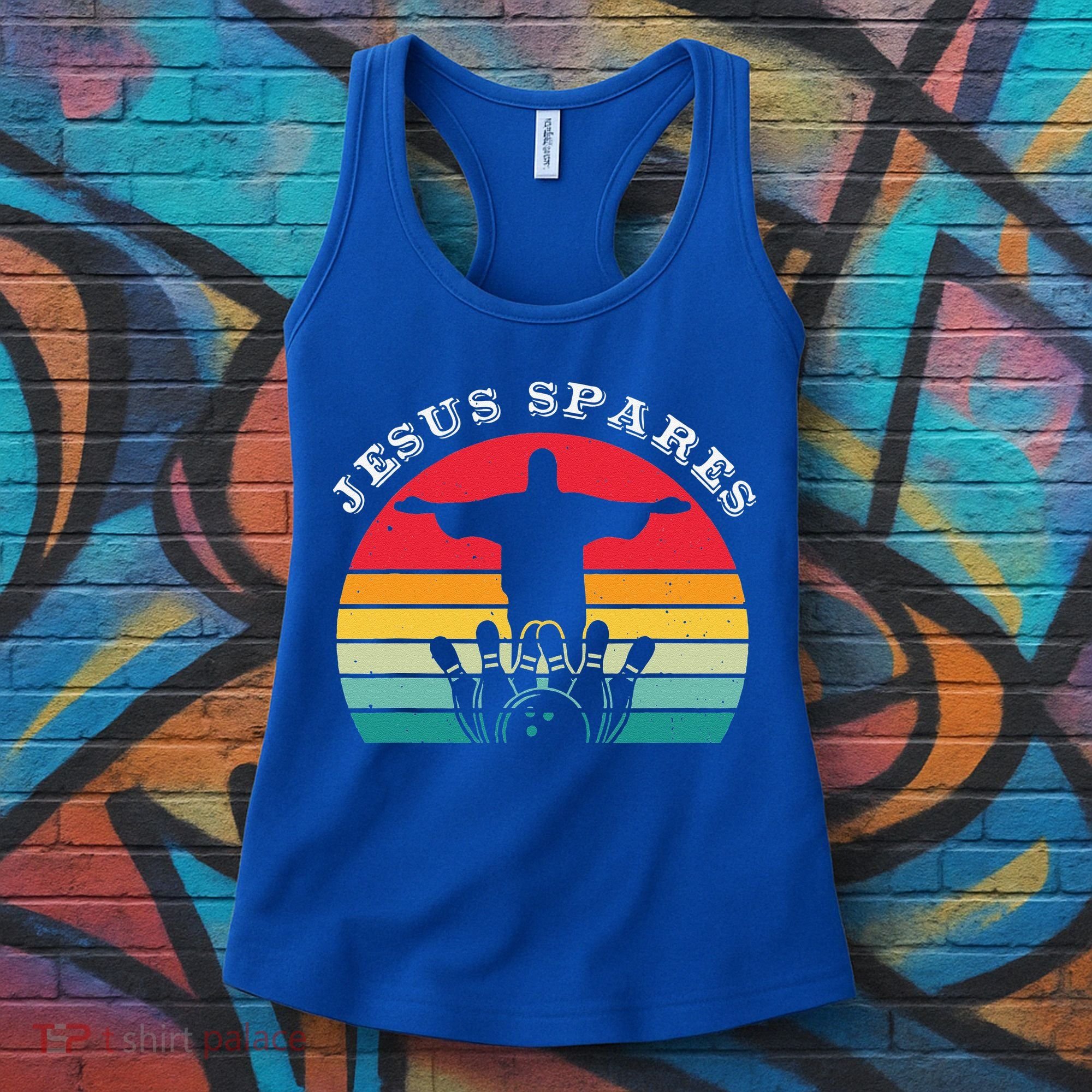 Funny Christian Jesus Spares Bowling Women's Tank Top