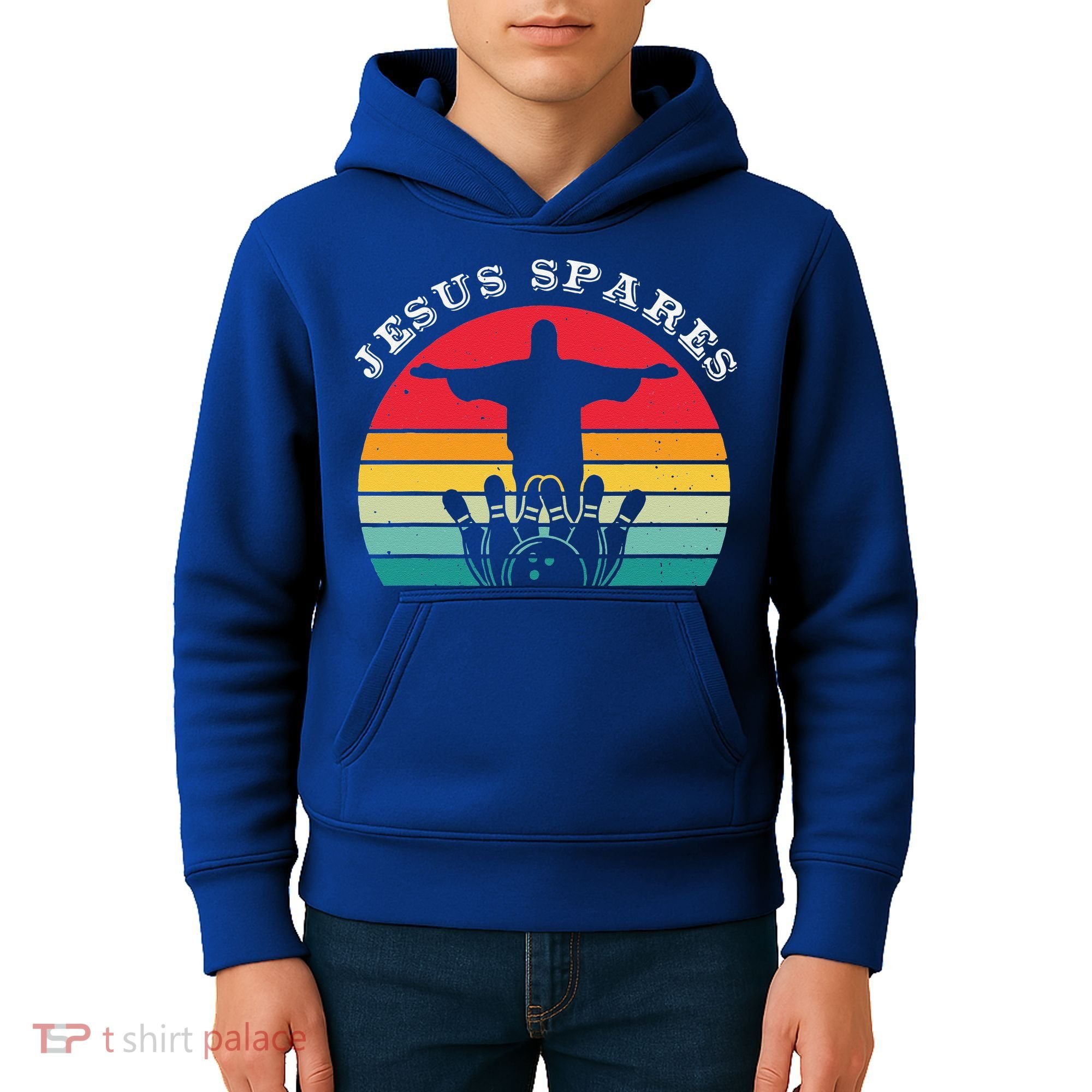 Funny Christian Jesus Spares Bowling Kids Hoodie