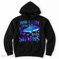 Funny Cute Just A Girl Who Loves Sharks Hoodie thumb 0
