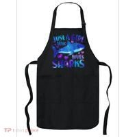 Funny Cute Just A Girl Who Loves Sharks Apron thumb 0