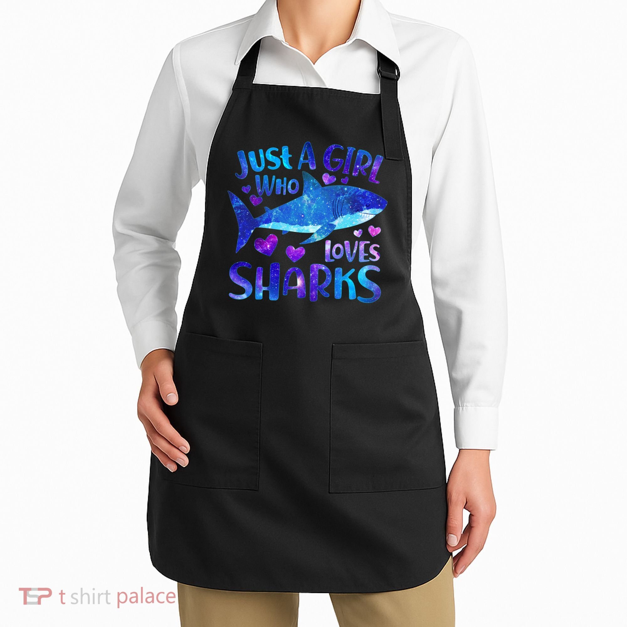 Funny Cute Just A Girl Who Loves Sharks Apron