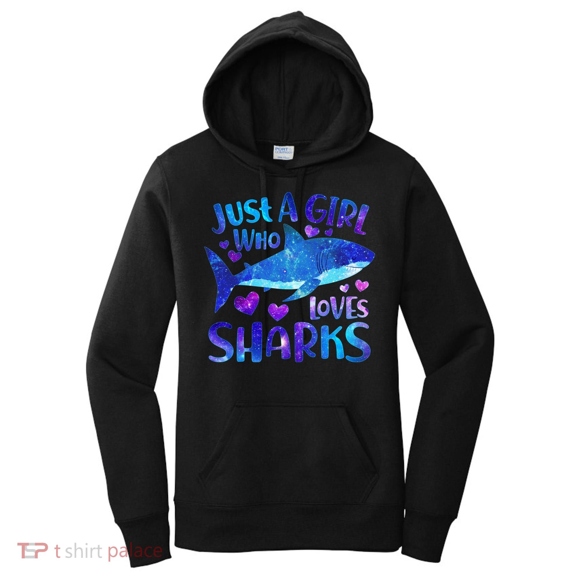 Funny Cute Just A Girl Who Loves Sharks Women's Hoodie