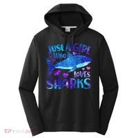 Funny Cute Just A Girl Who Loves Sharks Performance Fleece Hoodie thumb 0