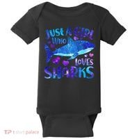 Funny Cute Just A Girl Who Loves Sharks Baby Bodysuit thumb 0