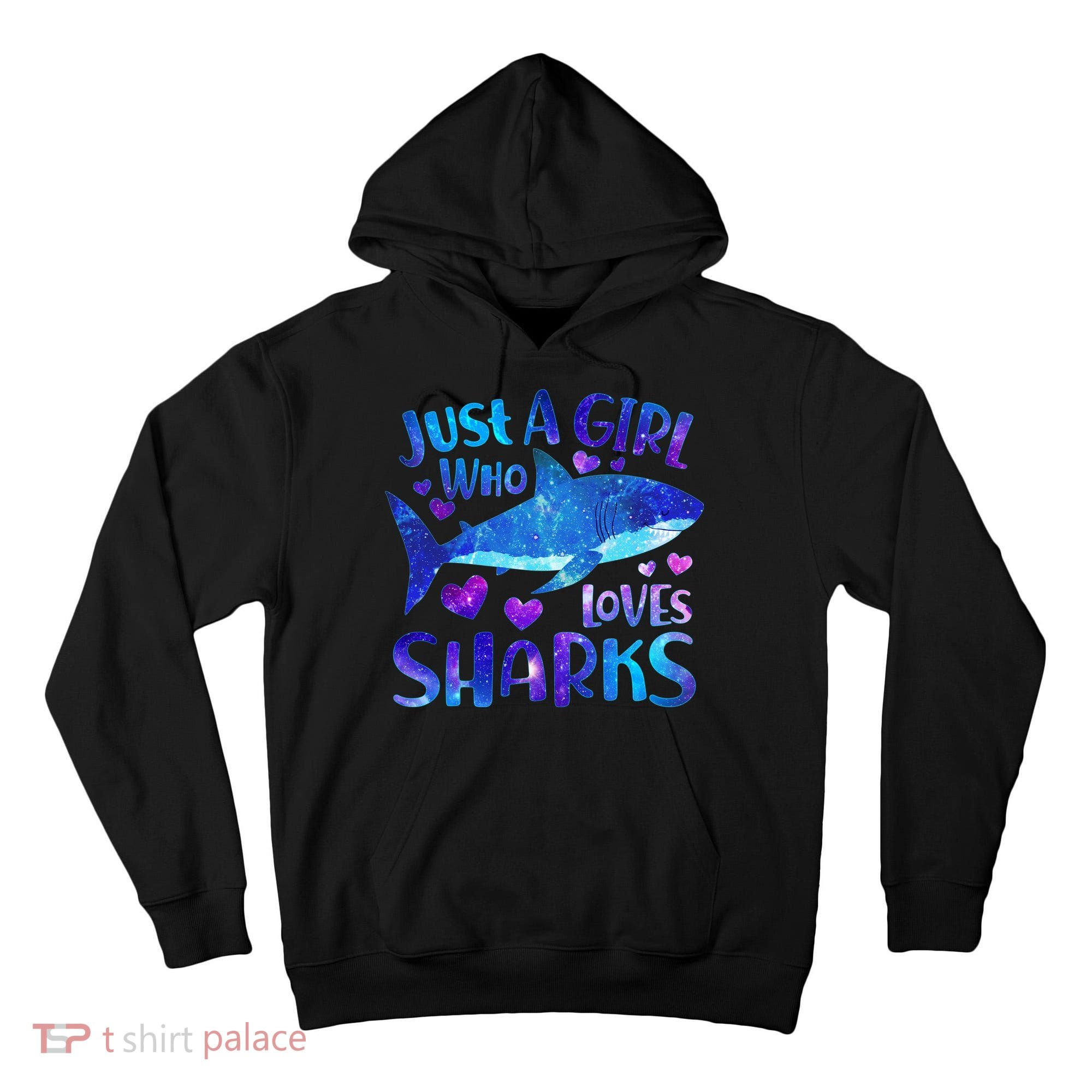 Funny Cute Just A Girl Who Loves Sharks Tall Hoodie