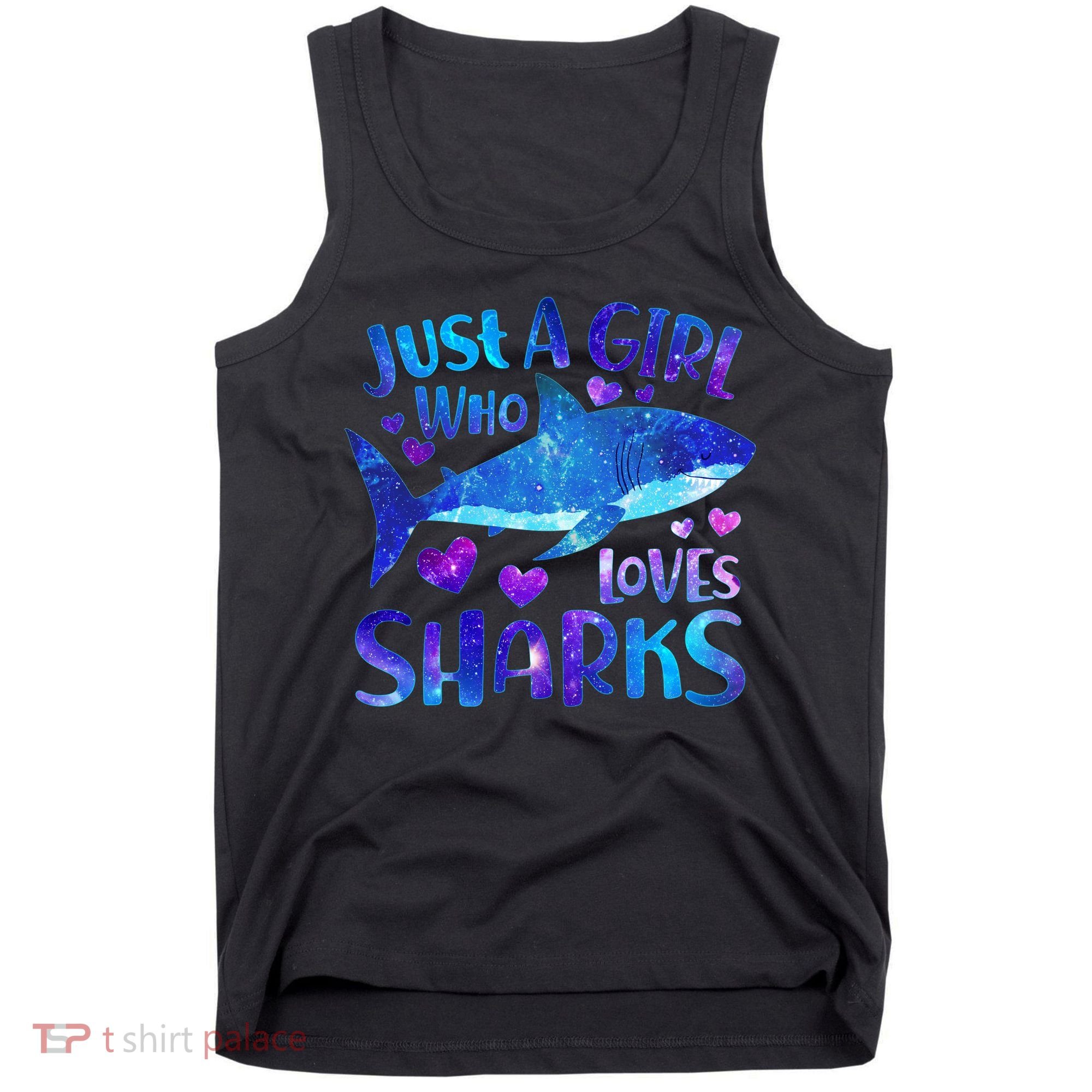 Funny Cute Just A Girl Who Loves Sharks Tank Top