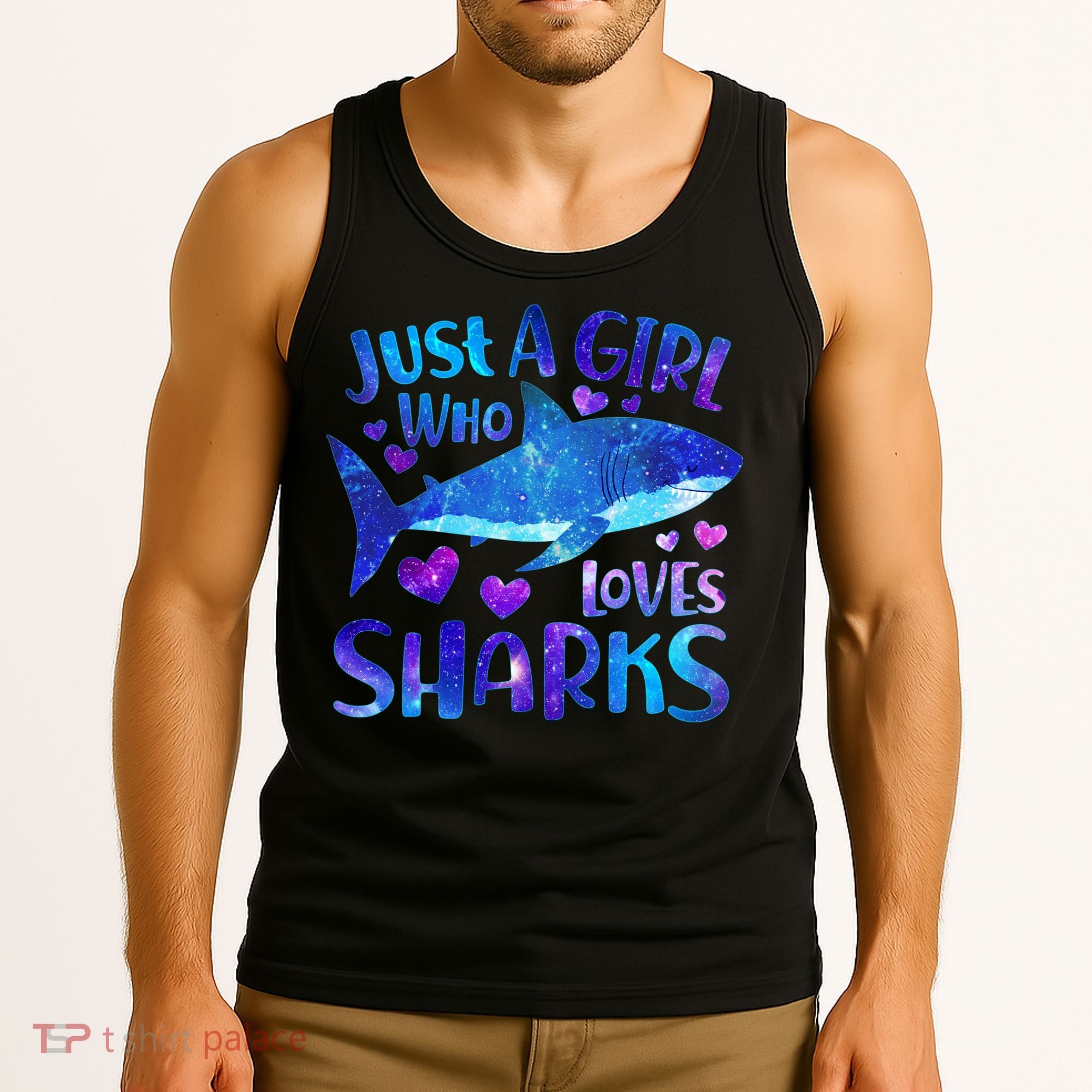 Funny Cute Just A Girl Who Loves Sharks Tank Top