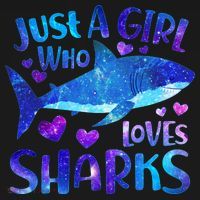 Funny Cute Just A Girl Who Loves Sharks Cropped Pullover Crew thumb 4
